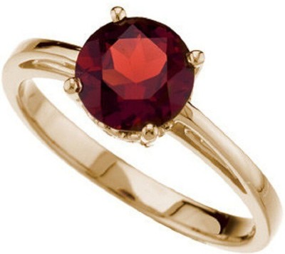 Gemzonite Natural Gomed / Hessonite Ring Brass Garnet Gold Plated Ring