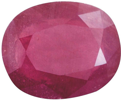 Gemzonite Ruby Ring Certified Manik Astrological Stone Brass Ruby Ring