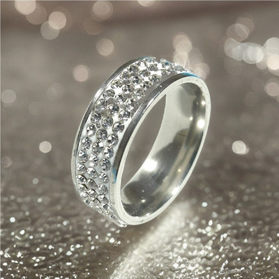 Ruhi Collection AD Studded Silver Plated Limited Edition Silver Finger Ring Stainless Steel Zircon Silver Plated Ring