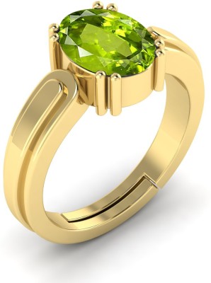 RRVGEM 7.25 ratti 7.00 carat Peridot stone ring for men and women Crystal Peridot Gold Plated Ring