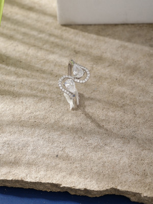 DIAVO Sterling Silver Cubic Zirconia Sterling Silver Plated Ring