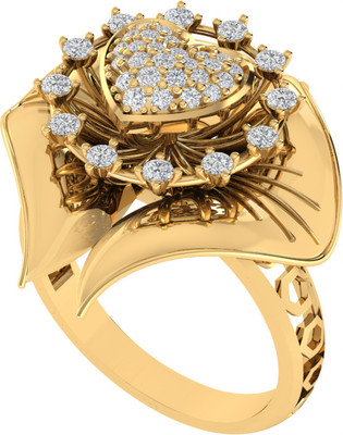Diamtrendz Jewels 925 Sterling Silver Zircon Gold Plated Ring For Women & Girls Sterling Silver Cubic Zirconia Gold Plated Ring
