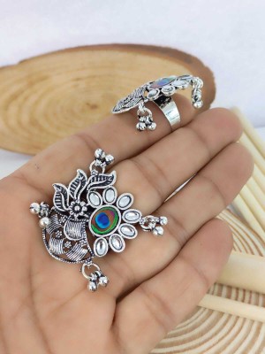 SHIVAY FASHION HUB Khodalkrupa stylish Fancy New Designer Silver Ring Alloy Crystal Gold Plated Ring