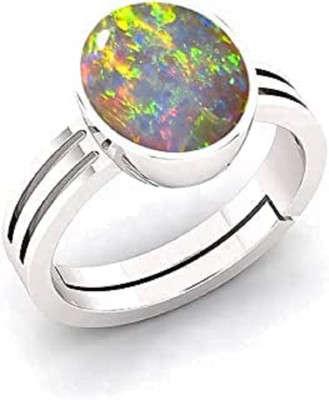 kirti sales Brass Opal Silver Plated Ring