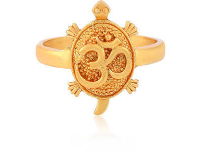 morir Gold Plated Om Turtle Ring for Unisex Animals Healthy Longevity Tortoise Ring Brass Gold Plated Ring