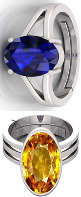 BHAIRAW GEMS Moonstone Stone Silver Adjustable Ring Stainless Steel Ring