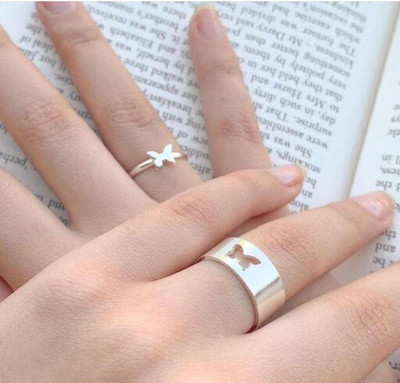 LDE Cool silver ring bbollywood Steel Rings For Girls Boys And Men Stainless Steel Sterling Silver Plated Ring Set