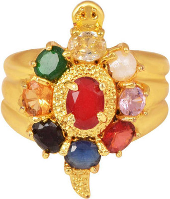 LnChoice Meru Ring For Men Gold Plated Adjustable Tortoise Ring for Men and Women Brass Gold Plated Ring Brass Crystal Gold Plated Ring