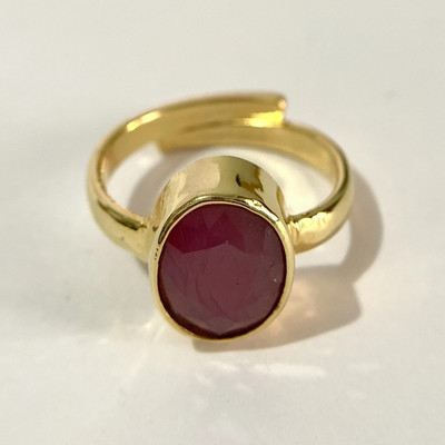 The Leading Light ruby gemstone ring unisex Bronze Ruby Gold Plated Ring