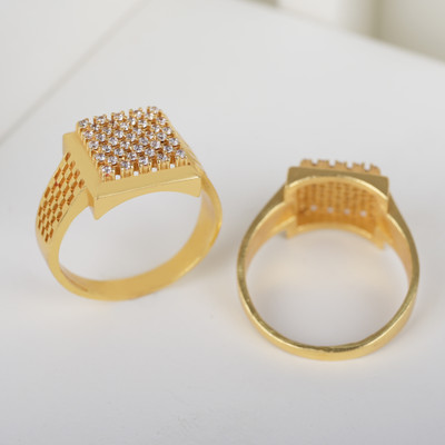 mahi creation Alloy Cubic Zirconia Gold Plated Ring