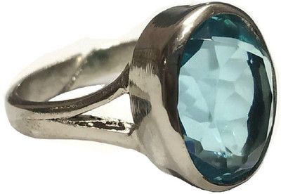 Jewelswonder Stone Topaz Rhodium Plated Ring