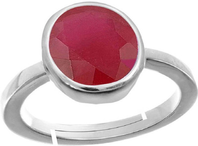 Gemzonite Stone Ruby Silver Plated Ring