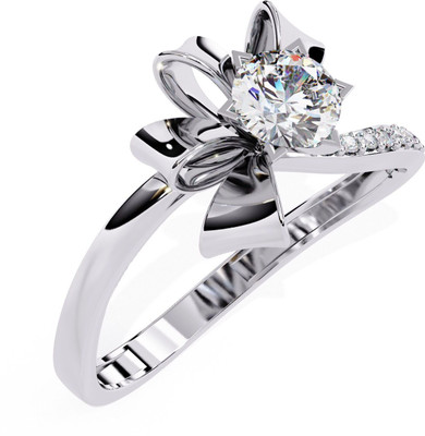 KUBER GEMS AND JEWEL 925 Sterling Silver CZ Ring for Women | Rhodium Plated Tarnish Free | Silver Ring