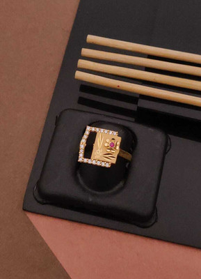 TKRB SALES TRANDING RING Brass Agate Gold Plated Ring