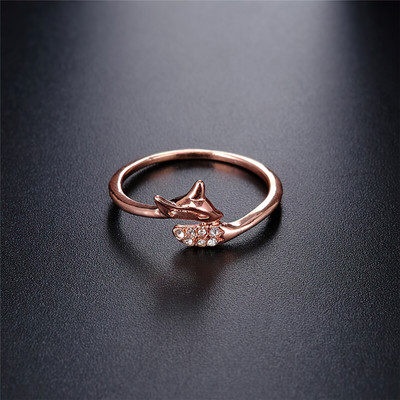 Fashion Frill Stainless Steel Cubic Zirconia Gold Plated Ring