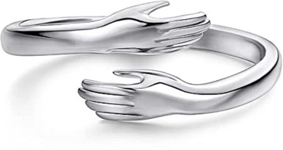 Exotique Hug Ring Silver Valentines day gift for girls, boys, women and men Alloy Rhodium Plated Ring