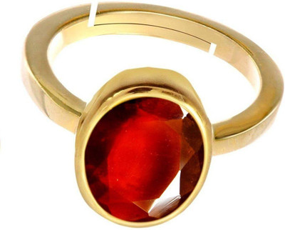 Gemzonite Brass Ruby Gold Plated Ring