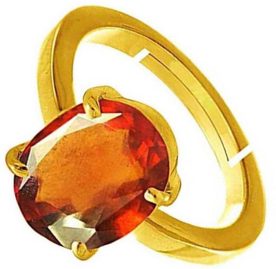 PTM Hessonite (Gomed) 6.25 Ratti or 5.50 Ct Panchdhatu (5 Metal) Women Adjustable Stone Ring