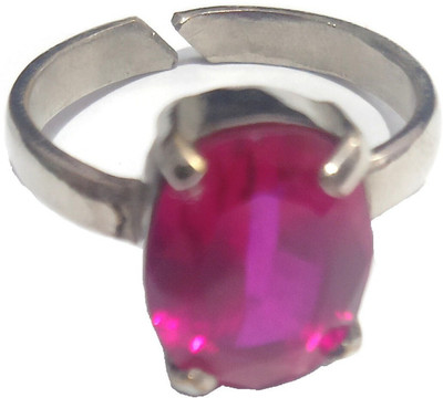Gemzonite Stone Ruby Rhodium Plated Ring