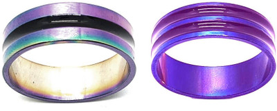 Dynamic Retail Global Set of 2 Rings for Men & Women, Multicolor-Multicolor Alloy Ring