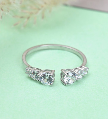 CLARA Graduation Sterling Silver Cubic Zirconia Rhodium Plated Ring