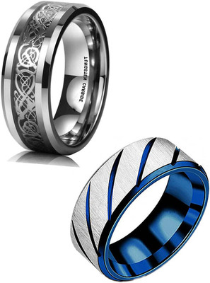 MEENAZ Rings for men gents love design party propose proposal lovers valentine thumb Alloy, Steel, Metal, Tungsten, Sterling Silver Rhodium, Titanium Plated Ring