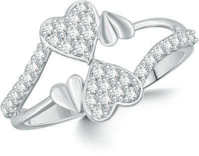 VIGHNAHARTA Daisy Flower Rhodium plated Valentine heart love Ring for women and Girls Brass Cubic Zirconia Rhodium Plated Ring