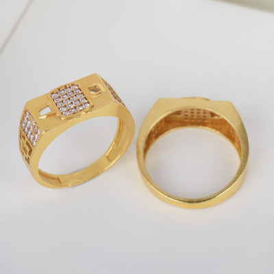 GORASH CREATION Alloy Cubic Zirconia Gold Plated Ring