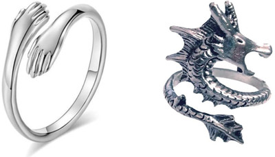 Vibeesle Set of 2 Rings Alloy Ring Set
