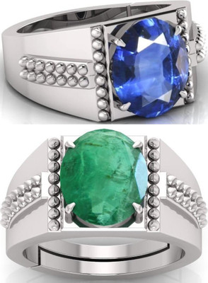 BHAIRAW GEMS Moonstone Stone Silver Adjustable Ring Stainless Steel Ring