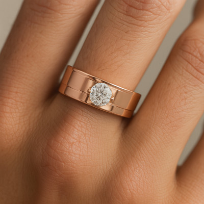 heerogem Silver Moissanite Sterling Silver Plated Ring