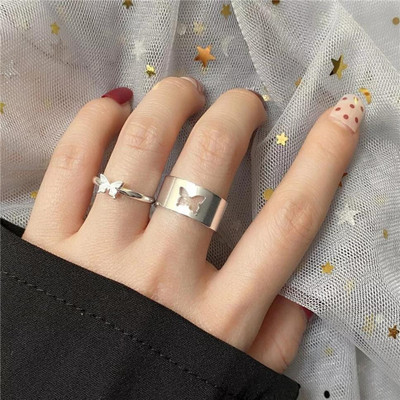 Teeragaj Butterfly couple rings Alloy Ring Set