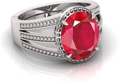Pranjal Gems Silver Ruby Ring