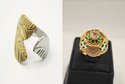 sapraa trends Finger Ring Stainless Steel Gold Plated Ring