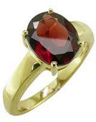 Gemzonite 5.25 Carat Hessonite Garnet Gomed Ring For Girls and Boys Brass Garnet Ring