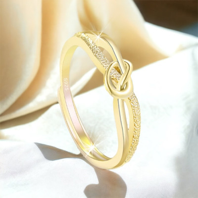 MYKI Stainless Steel Swarovski Zirconia Gold Plated Ring