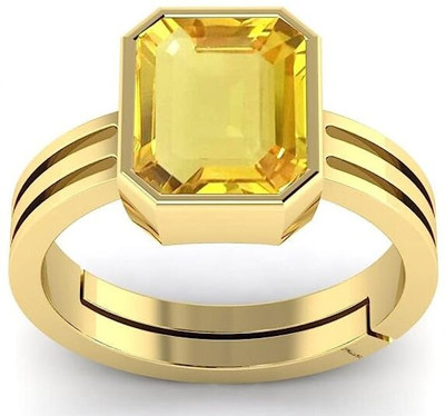 Ringry Brass Sapphire Gold Plated Ring