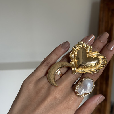 A Little Extra Alloy Gold Plated Ring Set