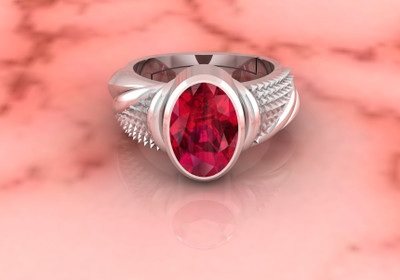 SIDHGEMS SIDHGEMS 6.25 Ratti 5.00 Crt Natural Burma Ruby Manik 925 Sterling Silver Ruby Silver Plated Ring