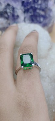 Ceylonmine01 Alloy Emerald Silver Plated Ring
