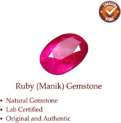 VishvMa Burma Ruby Manik Gemstone 11.25 Ratti with Lab Report & Guarantee Certificate Stone Ruby Ring