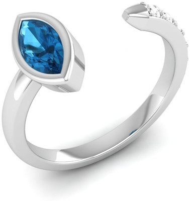 Bluejwel Sterling Silver Cubic Zirconia Sterling Silver Plated Ring