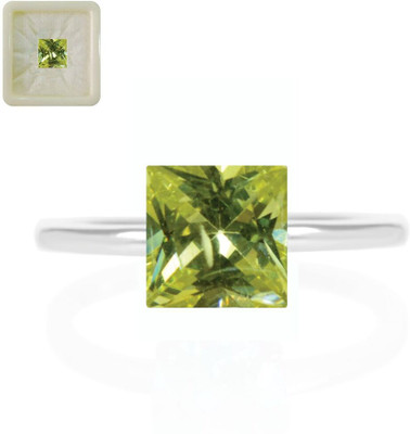 Jewelryonclick Certified Green Cubic Zircon Loose Upratan Square Shape 6.59Carat 7.25Ratti for Stone Zircon Ring