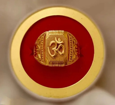Urdeals Fancy om ring for man and boys / tranding ring Brass Gold Plated Ring