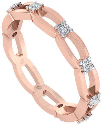 Diamtrendz Jewels Pure 925 Silver & Diamond Band Sterling Silver Cubic Zirconia Gold Plated Ring