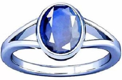 Senroar Blue Sapphire/Neelam Gemstone Panchdhatu Adjustable Ring for Women & Men Brass Sapphire Silver Plated Ring