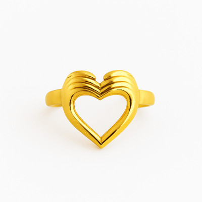 house of common Heart Hands Adjustable Anti-Tarnish Gold Plated Ring Alloy Ring