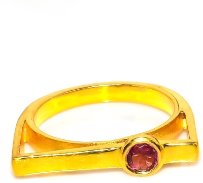 jete Stackable Statement Sterling Silver Tourmaline Gold Plated Ring