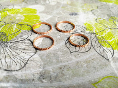 aradhya fashion Pack of 4 Copper Plain Finger Ring Adjustable Free Size Copper Copper Plated Ring