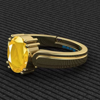 Chopra Gems Unique & Effective Yellow Sapphire/Pukhraj Panchdhatu Ring For Men & Women Brass Gold Plated Ring